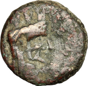 obverse: Nero to Hadrian. A group of six AE, mostly Palestinian, countermarked by the Legio X Fretensis. Vespasian (69-79).. Judaea, Ascalon. AE 15 mm. year 180 = 76-77 AD