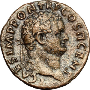 obverse: Titus as Caesar (69-79).. AE As, 73 AD
