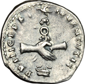 reverse: Domitian as Caesar (69-81).. AR Denarius, 79 AD