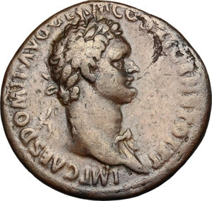 obverse: Domitian (81-96).. AE As, 85 AD