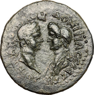 obverse: Domitian with Domitia.. AE 27 mm. Cibyra mint, Phyrgia