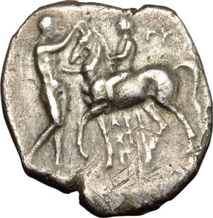 obverse: Southern Apulia, Tarentum. AR Nomos, c. 281-272 BC