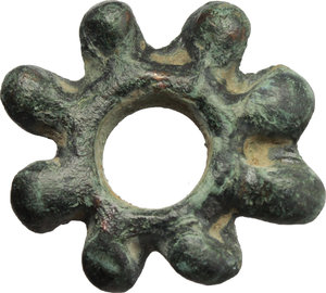 reverse: Celtic, Danubian Region. AE Ring-money with eight pellets, c. 2nd-1st century BC