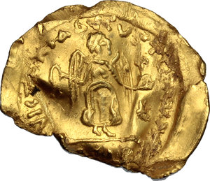 reverse: Justinian I. (527-565).. AV Tremissis, Constantinople mint