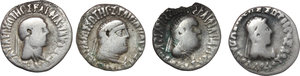 obverse: Baktria, Indo-Greek Kingdoms. Lot of 4 AR Drachms, circa 1st cent. BC. Unclassified