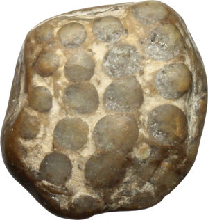 obverse: India. Stone pebble with pattern. Proto currency(?)