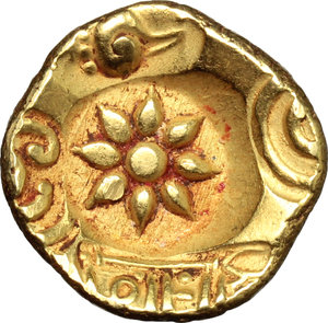 obverse: India.  Yadavas of Devagiri, Ramachandra Deva (1270-1311). Gold padma tanka