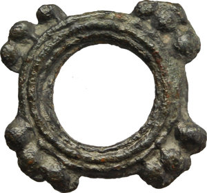 reverse: Celtic, Danubian Region. AE Ring-money with four groups of three pellets, c. 2nd-1st century BC