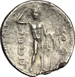 reverse: Bruttium, The Brettii. AR Drachm, c. 216-214 BC. Second Punic War issue