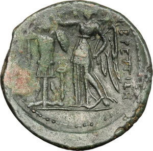 reverse: Bruttium, The Brettii. AE Double (Didrachm), c. 214-211 BC. Fourth coinage