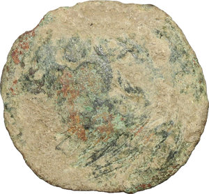 reverse: Caffa. AE Tartar pulo with Genoese  castle  countermark