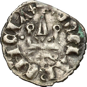 reverse: Chiarenza.  Philip I of Taranto (1294-1313).. BI denier tournois