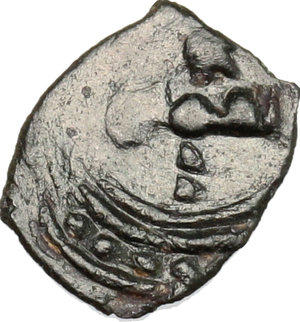 reverse: Agrigento.  Ruggero I Gran Conte (1085-1101). Kharruba, data incerta