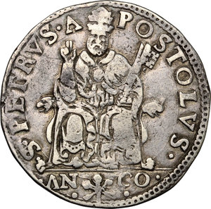reverse: Ancona.  Paolo IV (1555-1559). Testone