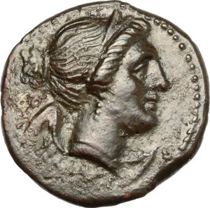 obverse: Bruttium, The Brettii. AE Half, c. 214-211 BC. Fourth coinage