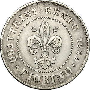 reverse: Firenze.  Governo della Toscana (1859). Fiorino 1859