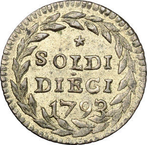 reverse: Genova.  Dogi Biennali, (1637-1797).. Da 10 soldi 1793