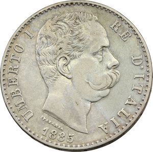 obverse: Umberto I (1878-1900). 2 lire 1885