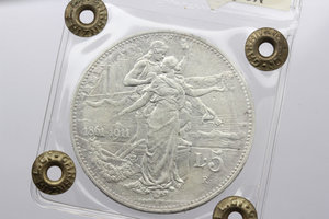 reverse: Vittorio Emanuele III (1900-1943). 5 lire 1911