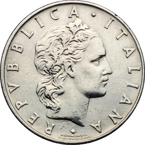 obverse: 50 lire 1958