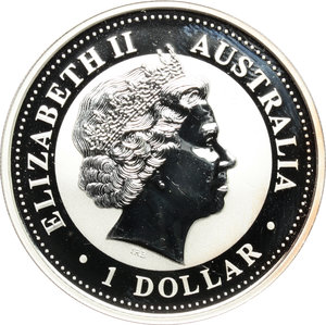 obverse: Australia.  Elizabeth II (1952 -). 1 dollar 2005 (1 oz 999 silver)