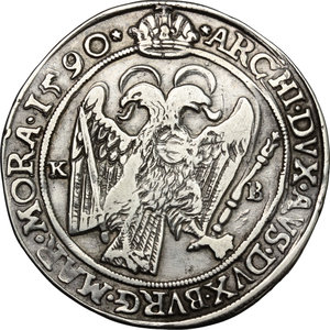 reverse: Austria.  Rudolf II (1576–1608). Thaler 1590