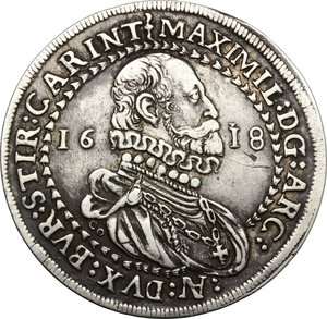 obverse: Austria.  Maximilian, Archduke of Austria. 1588-1618. . Thaler 1618