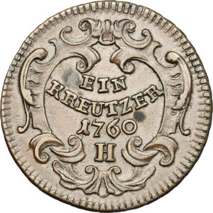 reverse: Austria.  Maria Theresa (1740-1780). Kreutzer 1760 H