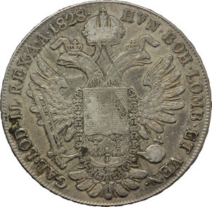 reverse: Austria.  Francesco I (1806-1835).. Thaler 1828 A
