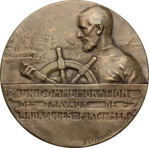 obverse: Belgium. Medal 1909, commemorarting the works at Port of Brussels