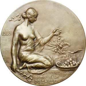 reverse: Belgium. Medal 1909, commemorarting the works at Port of Brussels