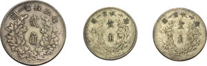 reverse: China. Lot of three coins