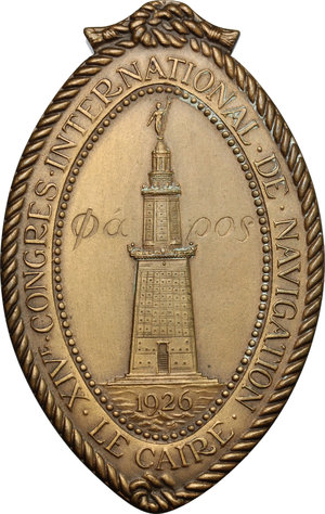 obverse: Egypt. Medal 1926, commemorating the XIV International Congress of Navigation