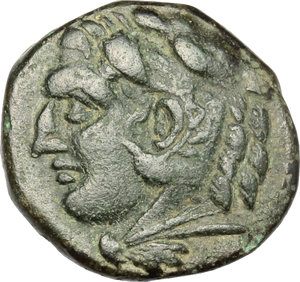 obverse: Bruttium, Locri. AE, 300-286 BC