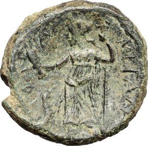 reverse: Hybla Magna.  Roman Rule.. AE, after 210 BC