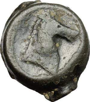 obverse: Punic Sicily. AE, 300-250 BC