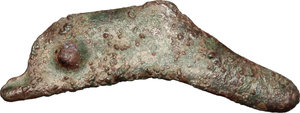 reverse: Skythia, Olbia. AE dolphin shaped proto-money, 5th century BC
