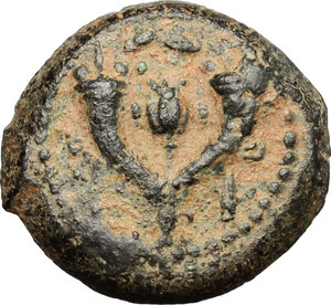 reverse: Judaea, Jerusalem.  John Hyrcanus I (129-104 BC).. AE Prutah, 129-104 BC