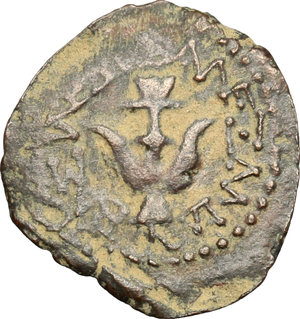 obverse: Judaea, Jerusalem.  Alexander Jannaeus (103-76 BC).. AE Prutah, 103-76 BC