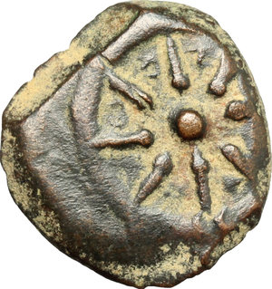 reverse: Judaea, Jerusalem.  Alexander Jannaeus (103-76 BC).. AE Prutah, 103-76 BC