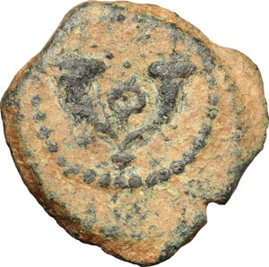 reverse: Judaea, Jerusalem.  Herodes I the Great (40-4 BC).. AE Prutah, 40-4 BC