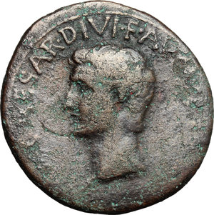 obverse: Augustus (27 BC - 14 AD).. AE As, 11-12