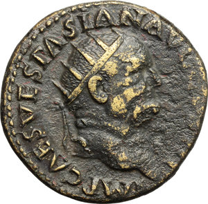 obverse: Vespasian (69-79).. AE Dupondius, 71 AD