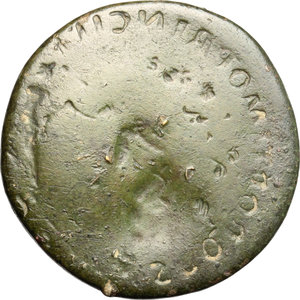 obverse: Trajan (98-117).. AE brockage As, 103-111