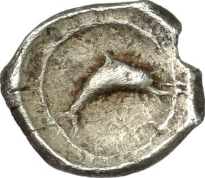 reverse: Southern Apulia, Tarentum. AR Hemilitron, 325-280 BC