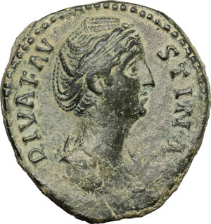 obverse: Faustina I (died 141 AD).. AE Dupondius, 171 AD