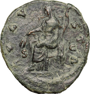 reverse: Faustina I (died 141 AD).. AE Dupondius, 171 AD