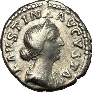 obverse: Faustina II (died 176 AD).. AR Denarius, 161-176