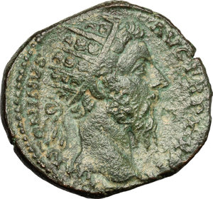 obverse: Marcus Aurelius (161-180).. AE Dupondius, 168-169