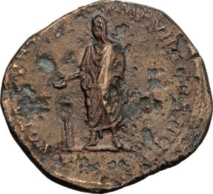 reverse: Marcus Aurelius (161-180).. AE Sestertius, 177 AD